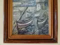 ПЕТЪР ЖЕЛЯЗКОВ картина "Вечер на кея" пейзаж масло 1995 г, снимка 4
