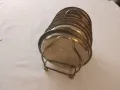 Стари  метални чинийки за сервиране с постовка, снимка 2