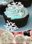 3 бр Дебели снежинки снежинка сладкарски пластмасови форми за фондан с бутало резци за сладки тесто , снимка 3