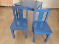 детска масичка и 2 столчета сини IKEA Kritter, снимка 3