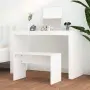 vidaXL Табуретка за тоалетка бяла 70x35x45 см инженерно дърво, снимка 3