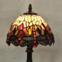 Настолна лампа в стил Тифани – „Червено водно конче“, снимка 4