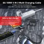 4 в 2 USB C/A прибиращ се кабел за бързо зареждане, 100 W, MFi сертифициран, снимка 5