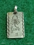 Сребърен медальон с зодиакален знак СКОРПИОН 🦂 красива орнаментика майсторска ръчна изработка 52604, снимка 2