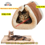 Меко и топло легло за котка - 2в1 самозатопляща се постелка и къща за котка - КОД 4149