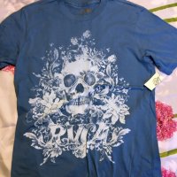 Мъжка тениска RVCA Blue Skull размер М, снимка 3 - Тениски - 26366997