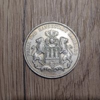 Сребърна монета 3 марки 1909 Хамбург Германия , снимка 1 - Нумизматика и бонистика - 42903786