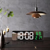 Постоянно светещ електронен настолен часовник на ток с голям дисплей, снимка 10 - Други - 42191011