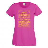 Дамска Тениска MARCH  2002 20 YEARS BEING AWESOME  Подарък,Ианенада,Празмик , снимка 9 - Тениски - 37083199