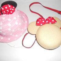 Детска Сламена капела  шапка  и чантичка на Мини маус  Нови в комплект!!, снимка 4 - Раници - 34937605