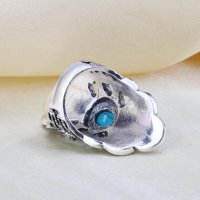Винтидж пръстени с тюркоаз и искрящи кристали, снимка 4 - Пръстени - 31857766