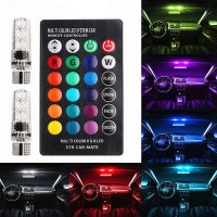 Многоцветни RGB LED крушки за габарити на кола, снимка 3 - Аксесоари и консумативи - 30938059