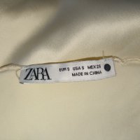 Zara S-Топ в екрю от фин сатен с бродерия , снимка 5 - Корсети, бюстиета, топове - 36890021