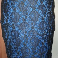 Дамска пола в кралско синьо,с дантела🍀♥️M,M/L♥️🍀арт.4410, снимка 2 - Поли - 37588459