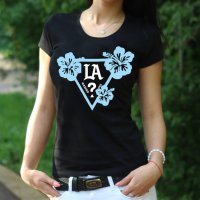 Дамска тениска с LA LOS ANGELES AUTHENTIC дизайн! Или поръчай модел с ТВОЯ идея!, снимка 1 - Тениски - 25551966
