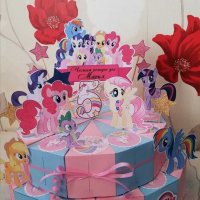 Картонена торта Пони  Little Pony, снимка 6 - Декорация за дома - 22662138