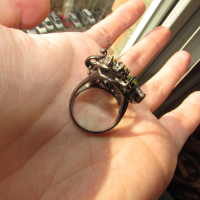 925 сребърен пръстен с етиопски черен опал подходящ за подарък, снимка 2 - Пръстени - 44717012