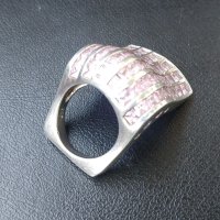 Уникален сребърен пръстен проба 925 / морганит, снимка 6 - Пръстени - 40455917