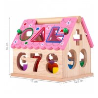 Дървена играчка за сортиране на форми, цифри, снимка 3 - Образователни игри - 42361506