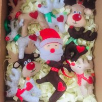 Коледна декорация / Коледни играчки за елха от филц ръчна изработка елен, снимка 5 - Декорация за дома - 34909867