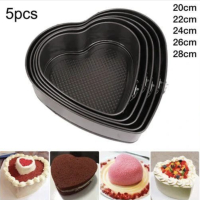 Комплект от 5 броя закопчаващи се тефлонови тави за печене Сърце, снимка 3 - Съдове за готвене - 44739647