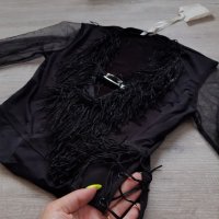 Нова колекция блуза с фина мрежа ресни тип прегърни ме на намаление, снимка 3 - Блузи с дълъг ръкав и пуловери - 29440170