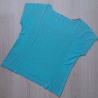 Блуза с пейсли принт в цвят аква, снимка 3 - Тениски - 29233496