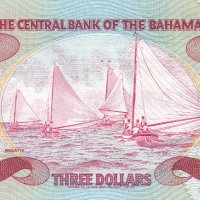 3 долара 1974, Бахамски острови, снимка 2 - Нумизматика и бонистика - 34398421
