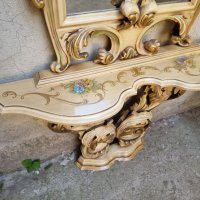 Италианска барокова конзола с огледало 015, снимка 5 - Огледала - 37992551