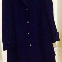 Разкошно палто от 100% Камилска вълна - тъмно лазурно синьо, снимка 3 - Палта, манта - 38789934