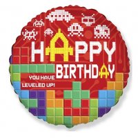 джойстик видео игра конзола Happy Birthday Джойстик Геймърско кръгъл фолио фолиев балон хелий парти, снимка 1 - Други - 37488679