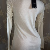 Motivi S, M-Нова с етикет дамска фина блуза с щампа и набран ръкав , снимка 1 - Блузи с дълъг ръкав и пуловери - 40534600