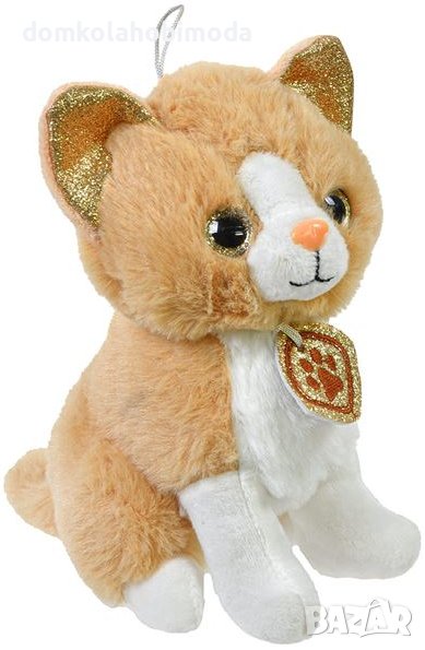 Плюшена седнала котка, 10х12х18см, снимка 1