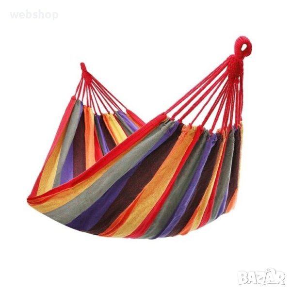 ХАМАК 200X100 СМ. РАЗНОЦВЕТЕН ПАМУК, МАКСИМАЛНО ТЕГЛО 120КГ, снимка 1