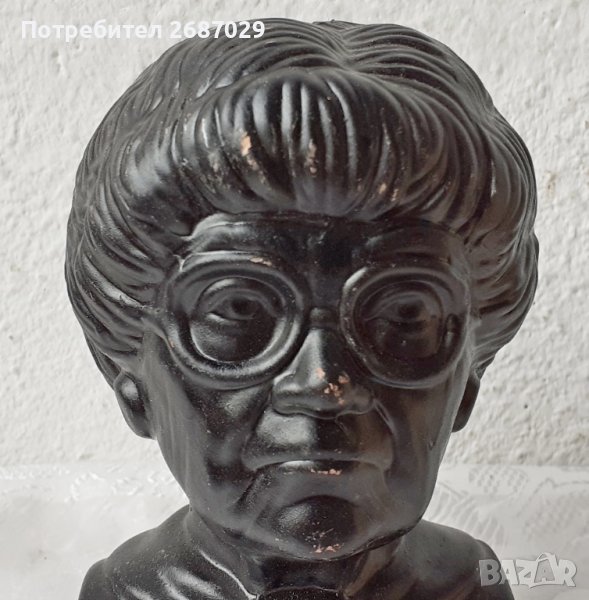 Бюст - глава жена с очила керамика, снимка 1