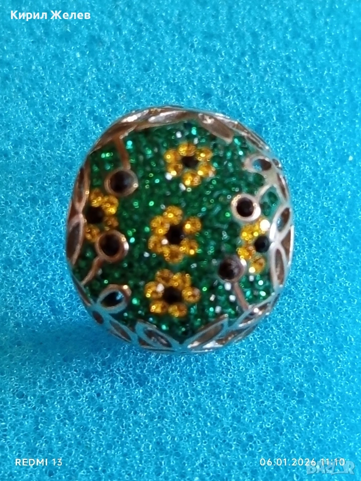 Ретро сребърен пръстен с флорален абстрактен дизайн с СМАРАГДИ, ЦИТРИН, ТУРМАЛИН Арт бижу 51817, снимка 1