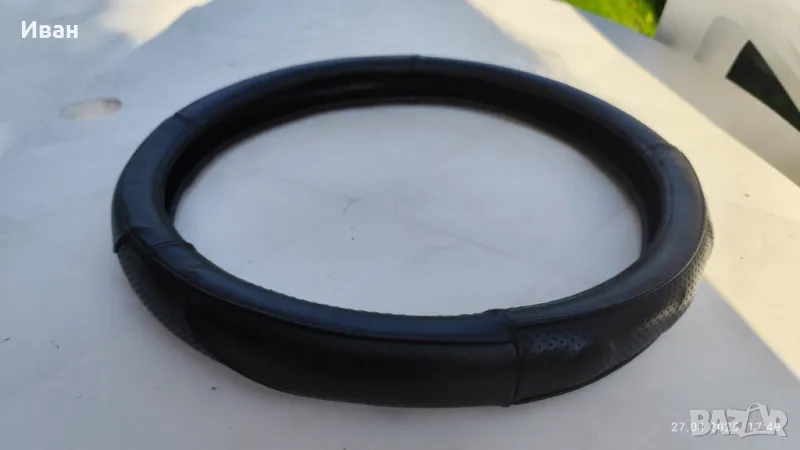 Калъф за волан от естествена кожа, размер L 39-41 см., снимка 1