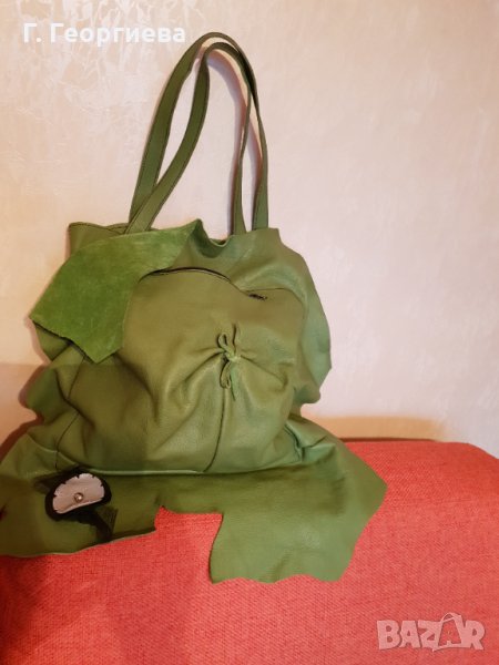 Продавам дизайнерска чанта от естествена кожа, снимка 1