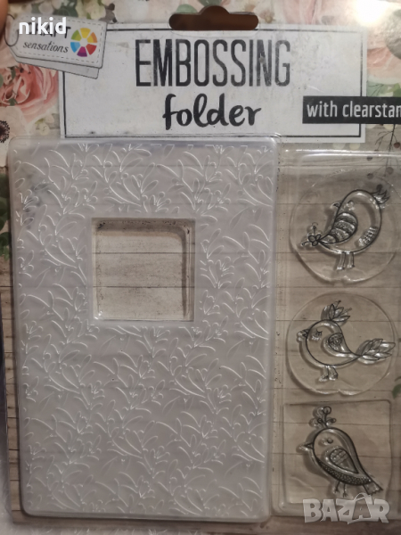 листа  птичка мрежа Папка за релеф обем крафт папки и силиконов гумен печат Scrapbooking декорация, снимка 1