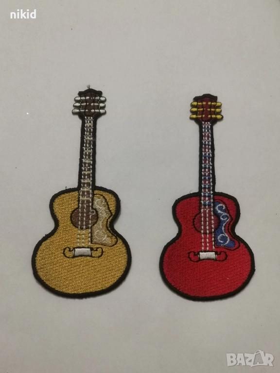 Китара емблема апликация бродерия за дреха дрехи самозалепваща се нашивка, снимка 1