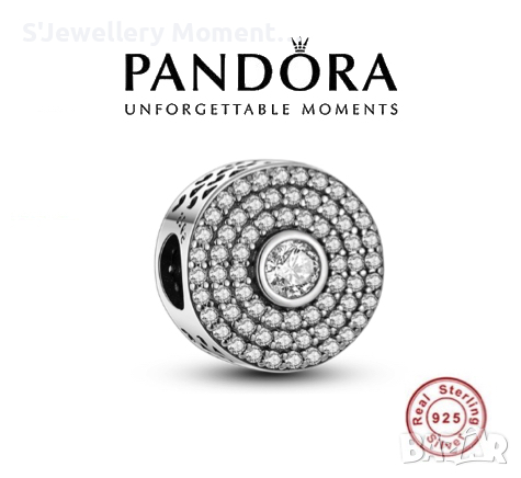 Сребърно талисман Pandora Moments Pave Charm, снимка 1