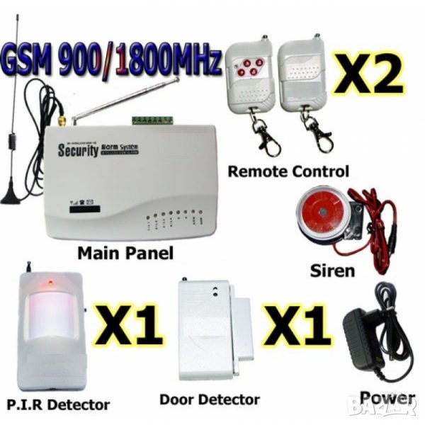 GSM/SIM Безжична алармена система за охран, аларма + БЪЛГАРСКО упътван, снимка 1