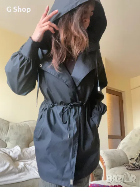 Дамски шлифер яке дъждобран с качулка водоустойчиво, снимка 1