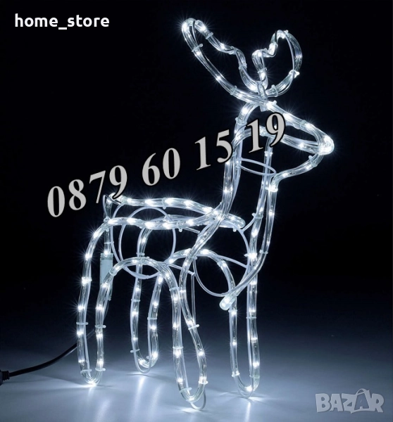 Коледен светещ елен, коледен елен височина 90 см, жълта, бяла или синя светлина, снимка 1