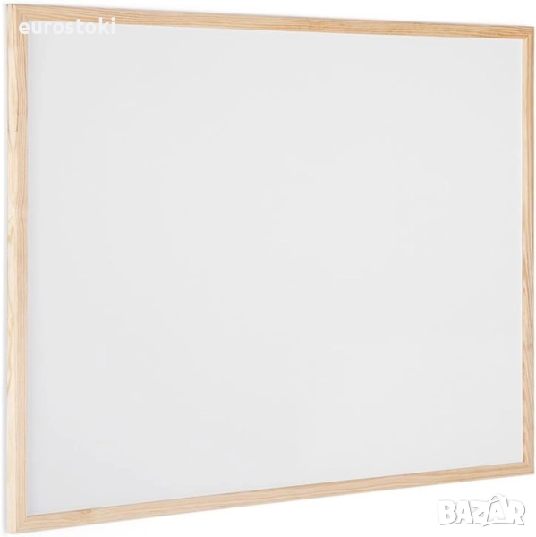 Bi-Office Бяла дъска с дървена рамка, 80 x 60 см Размери на продукта: ‎80 x 60 x 1,5 см; 1,75 кг , снимка 1
