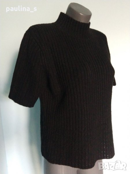 Вълнен пуловер с поло яка и къси ръкави "Karnel"®, снимка 1