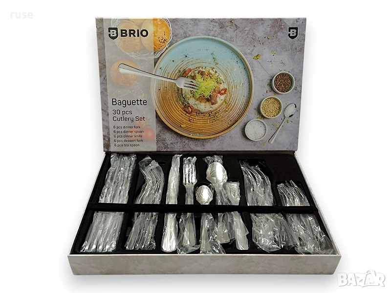 НОВИ! Комплект прибори за хранене BRIO „Baguette“ – 30 части, снимка 1