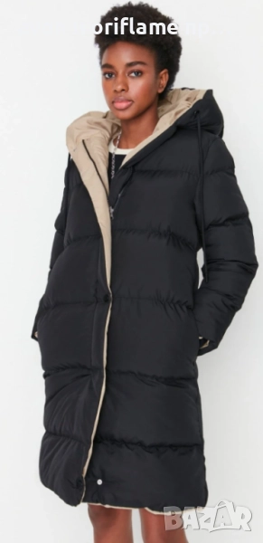 Дамско зимно двулицево яке, размер Л, снимка 1