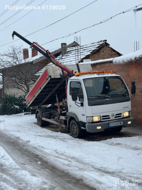 Nissan Capstar 3, 5 тона Самосвал с кран, снимка 1