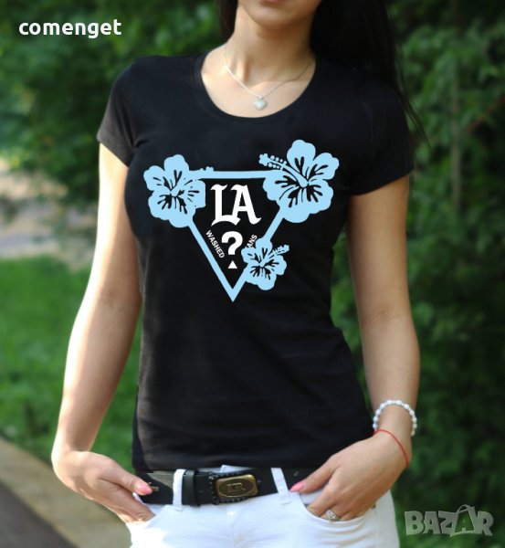 Дамска тениска с LA LOS ANGELES AUTHENTIC дизайн! Или поръчай модел с ТВОЯ идея!, снимка 1